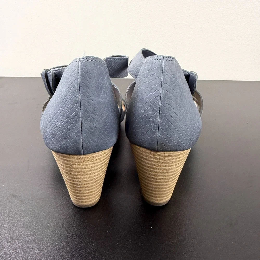 Dr. Scholl's Esque Wedge Heel Sandals Women's 11M Gray Snake Print Faux Casual